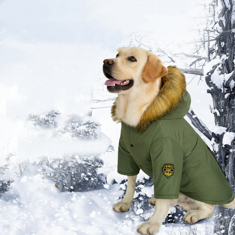 Fleece-Lined Winter Jacket for Large Dogs