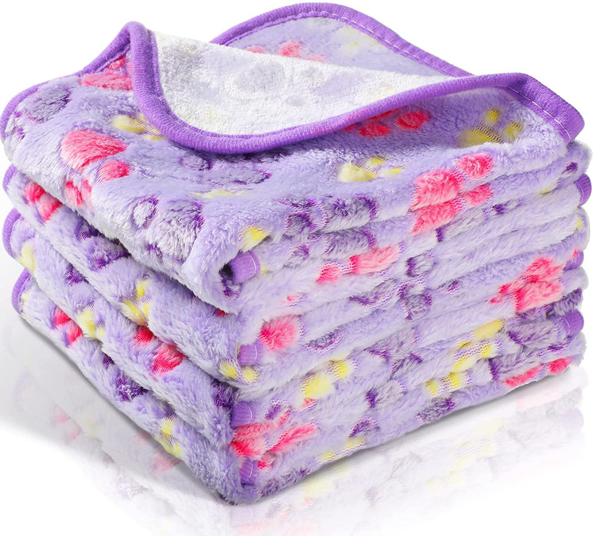 Soft Fleece Paw Print Pet Blanket