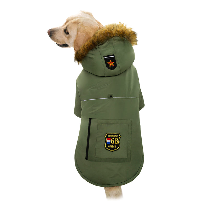 Fleece-Lined Winter Jacket for Large Dogs