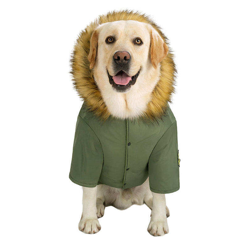 Fleece-Lined Winter Jacket for Large Dogs