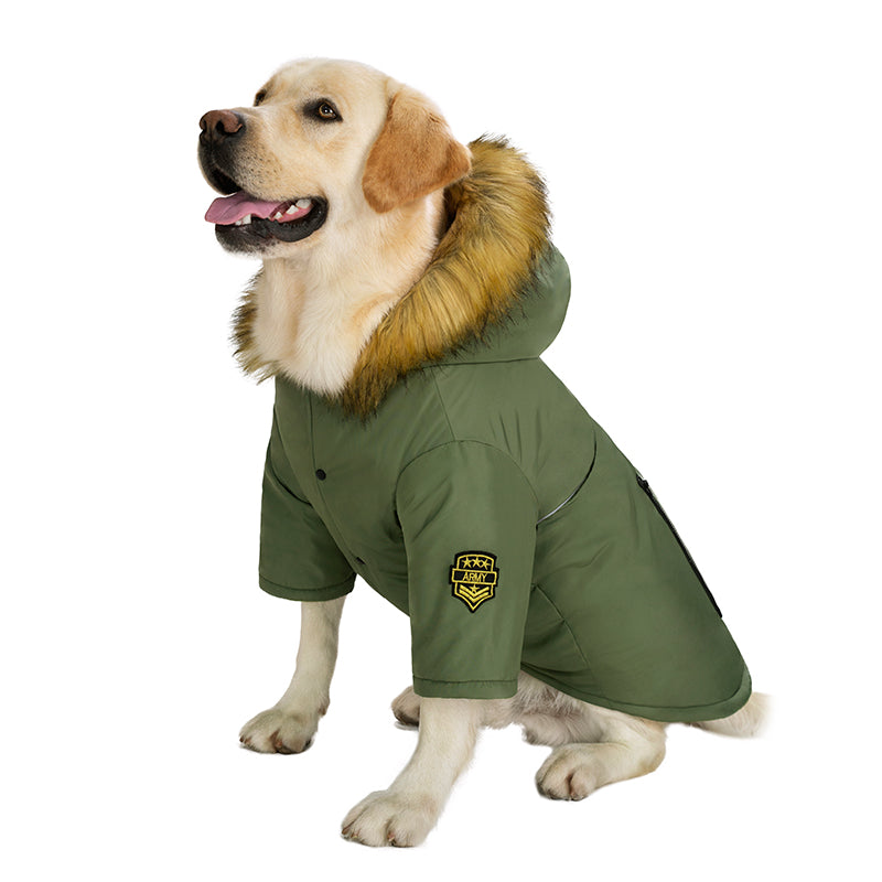 Fleece-Lined Winter Jacket for Large Dogs