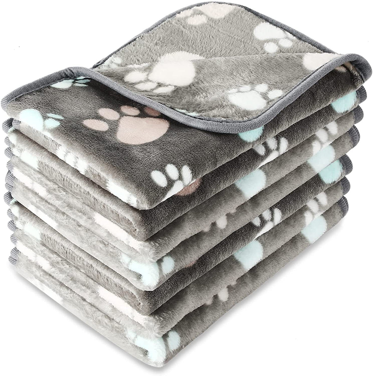 Soft Fleece Paw Print Pet Blanket