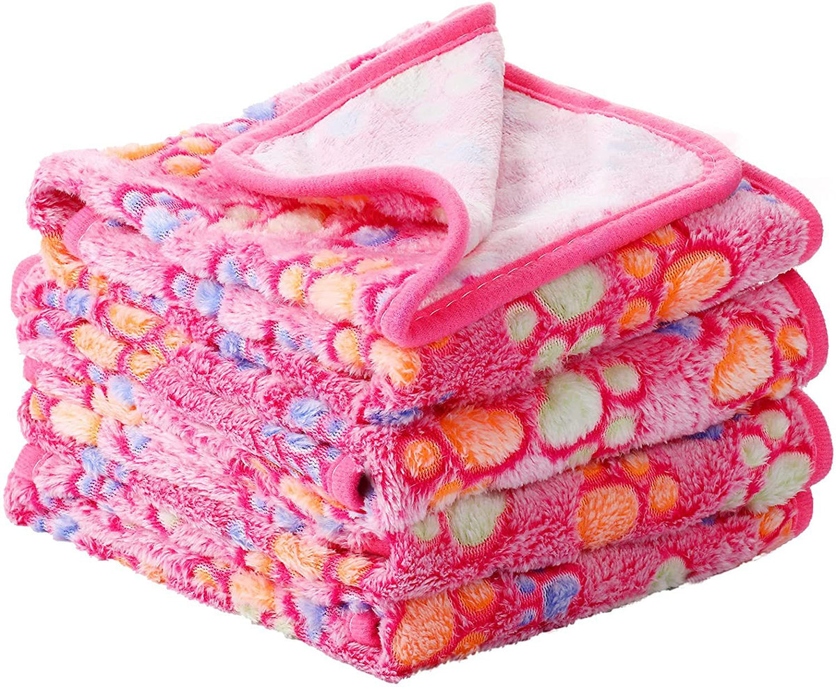 Soft Fleece Paw Print Pet Blanket